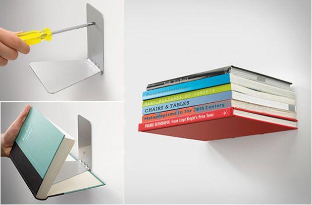 Invisible Wall-Mounted Bookshelf